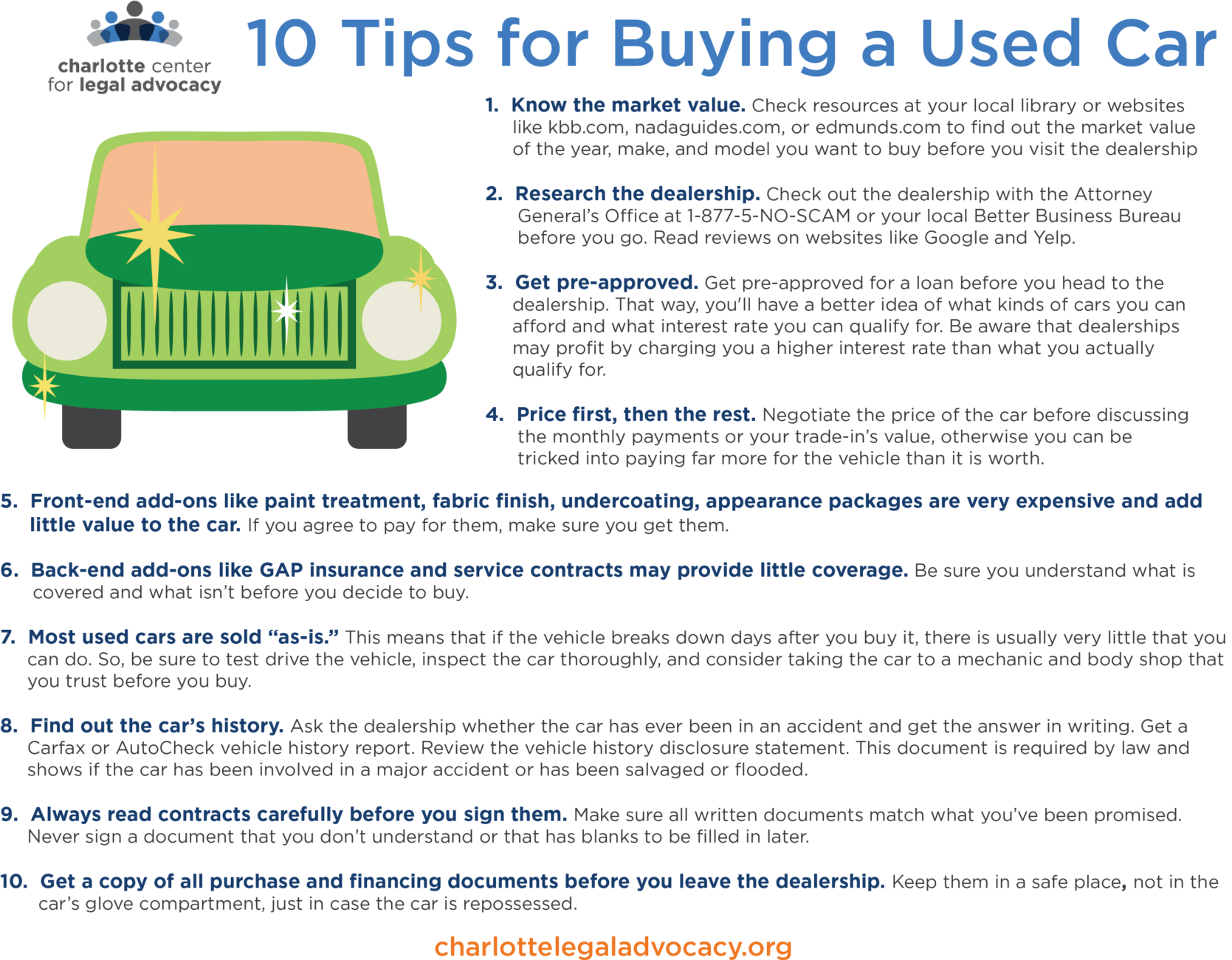 10 Things To Remember When Buying A Used Car Charlotte Center For 